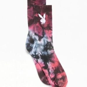 PLAYBOY Tie-Dye Socks - Red and Black